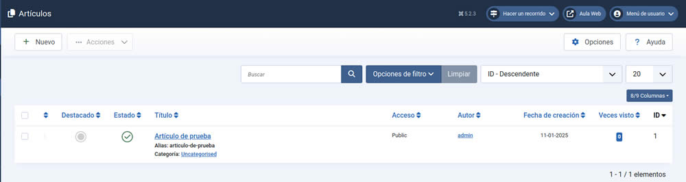 gestion articulos