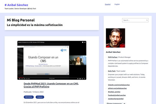Blog de Aníbal Sánchez actualidad sobre Joomla en mejor con joomla